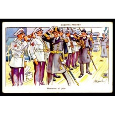 BARCOS MARINA NACIONAL HUMORISTICA HONORES AL JEFE ANTIGUA TARJETA POSTAL